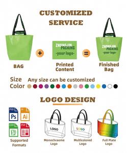 Sacs de courses réutilisables personnalisés imprimés en grand format, promotionnels, en polypropylène (PP) tissé laminé, grands sacs fourre-tout pour l'épicerie - Product Image 3