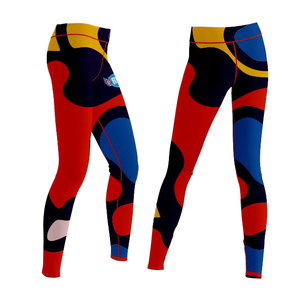 Leggings Personalizados con Estampado Abstracto Multicolor, Cintura Alta, Elásticos, Transpirables, Antibacterianos, de Secado Rápido, para Béisbol y Sóftbol, Tallas Grandes - Product Image 1