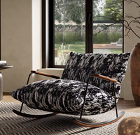 Fauteuil à bascule moderne et minimaliste avec éponge haute densité en tissu pour la maison, le bureau, la chambre, le salon, les loisirs