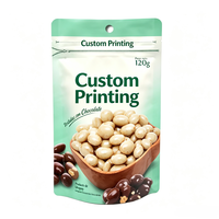 Sachet en plastique PE noir irrégulier imprimé sur mesure, 60 ml, avec trou de suspension et fermeture éclair, pour aliments pour bébés, fruits confits et snacks