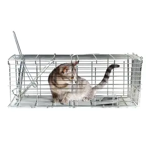 Armadilha do gato feral dobrável galvanizada, personalizada, profissional, gaiola do gato