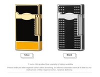 Briquet à cigare en métal de luxe, coupe-vent, avec logo personnalisé, boîte cadeau, utilisation en extérieur, rechargeable au butane