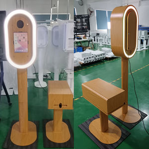 2025 Salsa Ovale Houtkleur Ipad Fotocabine Dslr Camera Instant Social Media Delen Voor Foto 'S En Video 'S Selfie Kiosk - Product Image 2