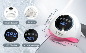 Lampe à ongles UV LED 380W, 90 LED, séchage rapide du vernis gel, écran LCD, capteur automatique pour salon et domicile - Product Image 3