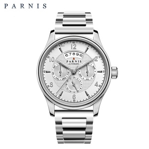 Reloj de Hombre Automático Mecánico Fashion <span class=keywords><strong>Parnis</strong></span> de 43 mm con Caja de Acero Inoxidable, Correa de Cuero, Cristal de Zafiro, Calendario y Movimiento Miyota - Product Image 5