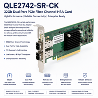 Carte HBA Fibre Channel PCIe double port Q Logic QLE2742-SR-CK 32 Go pour serveur de stockage SAN d'entreprise