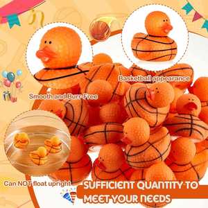 Custom Branding Squeeze to Quack Rubber Duck Toy Duckies Basketball Rugby Baseball Football Sports Figure Ducks - Product Image 6