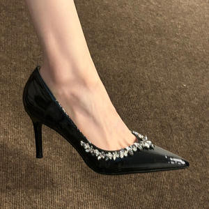 7cm 9cm New Fashion <b>Closed</b> <b>Toe</b> Pumps High <b>Heel</b> Women New Model Thin <b>Heel</b> Pointed <b>Toe</b> Diamond Elegance High <b>Heel</b> Shoes - Product Image 5