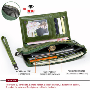 Portefeuille pour homme en cuir de vache véritable avec logo personnalisé, grande capacité, sac à main pour la vente en gros de marques - Product Image 4