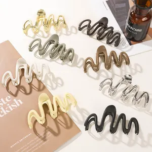 Matte Metal Large Claw Clips For Thick Hair Elegant Unique Wavy Vintage Hair Claw For Women Long Hair