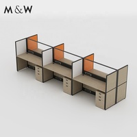 Système de cloisonnement de bureau réglable en mélamine et aluminium M&W Modern Furniture pour poste de travail à domicile, bureau et école
