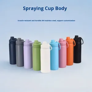 Outdoor Sport Modern Design <b>Large</b> Capacity Sports Water Bottle 304 Stainless Steel Straight <b>Cup</b> Portable Pocket - Product Image 1
