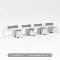 Poste de travail de bureau modulaire personnalisable blanc industriel moderne pour 2 à 6 personnes avec cloisons, table d'ordinateur pour personnel, écologique