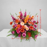 DKB Wholesale, chemin de table en fleurs artificielles en soie pour mariage, rangée de fleurs pour événements, réceptions de mariage, décoration