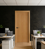 Porte en bois massif au design simple pour chambre à coucher, bureau et autres pièces résidentielles