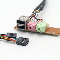 Boîtier frontal USB avec déflecteur, USB frontal + déflecteur audio, USB 2.0 + 3,5 mm, faisceau de câbles personnalisé, carte PCB double couche, prise en charge USB OEM