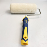 Brosse à rouleau de peinture de 9 pouces Couverture de rouleau de laine de 9 pouces et manche de rouleau de cadre de cage Fournitures de peinture de maison pour surfaces rugueuses texturées