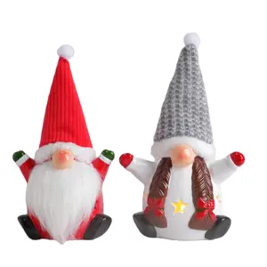 Nuevo diseño de mesa de Navidad figuras de Papá Noel regalo de Año Nuevo comprar sin rostro Santa cerámica decoración de Navidad