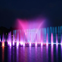 Fontaine musicale extérieure DEWY en acier inoxydable avec synchronisation musicale, mur d'eau pour piscine, idéale pour cour résidentielle, haute qualité, garantie 1 an