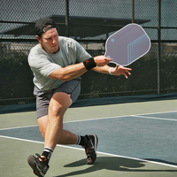 Ensemble de raquettes de pickleball personnalisables avec motif bleu dégradé Loki approuvé par l'USAPA avec 4 raquettes de pickleball en fibre de carbone