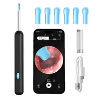 Caméra Otoscope Visuelle Sans Fil WiFi, Kit de Nettoyage Intelligent pour Oreilles, Outil Portable d'Extraction de Cérumen, 6 Lumières LED, Charge en Moins d'1 Heure, CHIPAI