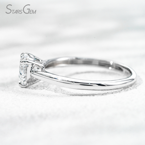 Anillo Solitario Starsgem de Oro Blanco de 10k con Diamante Cultivado en Laboratorio de 1CT con Corte Corazón - Product Image 3