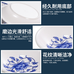 Round Blue And White Porcelain Condiment Dish With Floral Pattern For Soy <b>Sauce</b> Or Vinegar Serving - Product Image 5