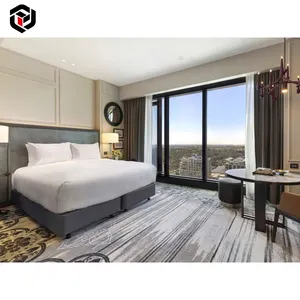 Mobili a cinque stelle della fabbrica di Foshan per gli insiemi di mobili della camera da letto dell'hotel hilton in legno moderno di lusso personalizzato di fascia alta dell'hotel