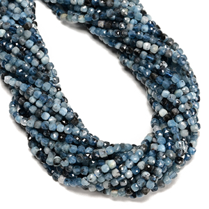 Filo di perle sfaccettate a cubo in pietra <span class=keywords><strong>naturale</strong></span> di cianite verde, larimar e <span class=keywords><strong>acquamarina</strong></span> da 4 mm all'ingrosso per la creazione di gioielli e collane - Product Image 6