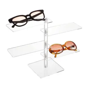 Kacamata hitam akrilik, mode tampilan dudukan Display kacamata meja untuk toko kacamata bingkai optik