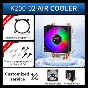 Procesador de fábrica al por mayor OEM/ODM PC 2 tubos de calor de cobre ARGB CPU enfriador de aire maestro doble Torre deepcool ventilador radiador
