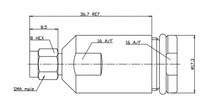 Connecteur mâle SMA LWMC à pince pour câble LMR400 et 1 mm² jusqu'à 3 GHz, VSWR 1.2 max.