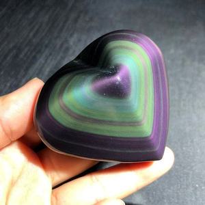 Venta al por Mayor de Corazones de Obsidiana Arcoíris Natural, Cristal Pulido Tallado, Adorno con Tema de Amor, Decoración Feng Shui para el Hogar, Regalo de Boda - Product Image 3