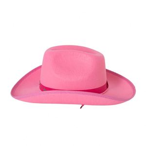 Venta caliente diseño europeo al aire libre adulto Rosa sombrilla sombreros moda poliéster fieltro sombreros de vaquero - Product Image 2