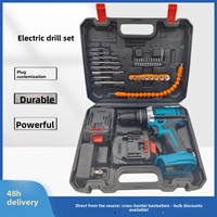 Perceuse sans fil 21V à double vitesse et trois fonctions, batterie lithium-ion rechargeable, kit d'accessoires pour percer et marteler, directement de l'usine