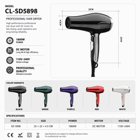 Sèche-cheveux professionnel puissant 1800W outils de coiffure vent chaud et froid sèche-cheveux pour salons à usage domestique