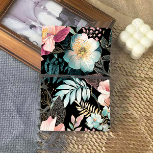 A6 Cuaderno Vintage hecho a mano 80 Hojas reemplazables Regalo ideal del Día del Maestro para educadores con flores Hojas Helechos en Bl - Product Image 1