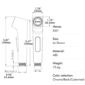 New Design <strong>Muslim</strong> ABS Plastic High Pressure Bidet Spray Hand <strong>Shattaf</strong> Toilet Bidet Sprayer - Product Image 5