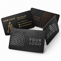 Cartes de visite professionnelles en métal noir mat brillant gravées, cadeaux d'entreprise exécutifs, qualité supérieure, résistantes à la flexion et à l'eau, en gros