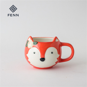 FENN mignon <span class=keywords><strong>tasse</strong></span> à café dessin animé mignon renard <span class=keywords><strong>chat</strong></span> vache nouveauté <span class=keywords><strong>tasse</strong></span> à eau peinte à la main en céramique nouveauté tasses en gros <span class=keywords><strong>tasse</strong></span> en céramique personnalisée - Product Image 4