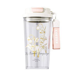 Decani Lily Of The Valley Portable Tea Cup 500Ml Heat Resistant With Strap For Travel And Gift - Product Image 3