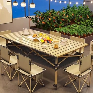 Table pliante portable moderne en aluminium pour l'extérieur, table stable en acier au carbone pour le camping - Product Image 3