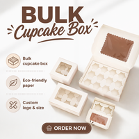 Cajas para Cupcakes Ecológicas y Reciclables, con Logotipo Personalizado, Diseño Único, Impresión a Color, Caja de Papel para Postres y Pastelería