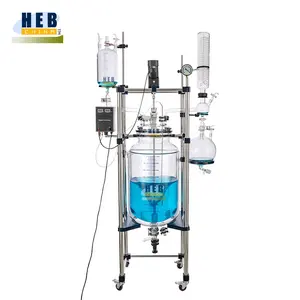 Phòng thí nghiệm HEB-100L kích thước lớn vỏ bọc kính lò phản ứng hai lớp kính lò phản ứng