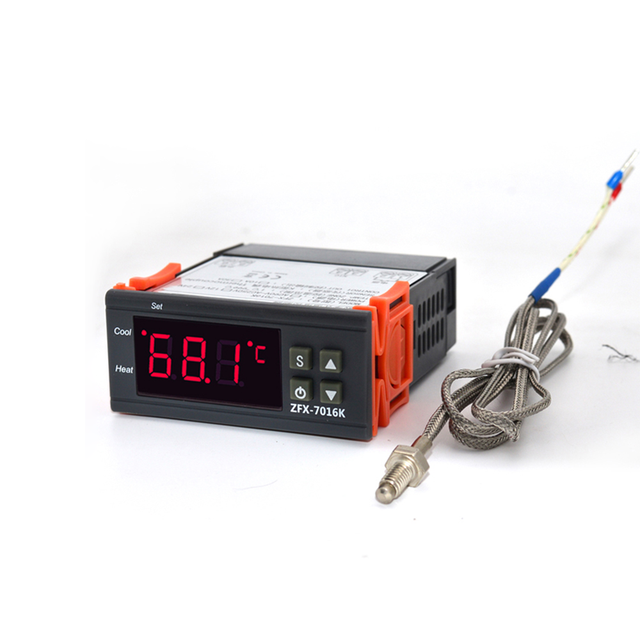 ZFX-7016K Digital Temperature Controller Thermostat With Sensor for Burner Oven Control Switch High Temperature Controller