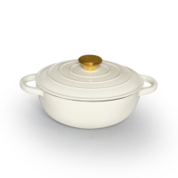Grosir pot Enamel dapur bentuk bulat kaserol besi cor Enamel Oven Belanda dengan tutup Dia22 * H8 cm 2,1 L