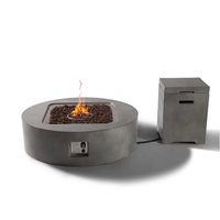 Brasero à gaz en métal MgO de 42 pouces avec pare-vent en verre, 40000 BTU, propane, écologique, certifié ETL CE, autoportant, sans fumée, pour jardin