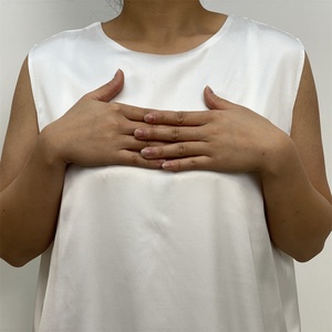 Nouvelle Arrivée - Robe sans Manches en Satin Couleur Unie Blanche Simple avec Doublure - Vente Chaude - Robe Intérieure Polyvalente - Product Image 6