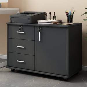 Archivador de Oficina con 3 Cajones y Cerradura, Unidad de Almacenamiento Móvil para Organización de Documentos - Product Image 2