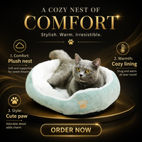 Coussin rond pour chien et chat, amovible et lavable, pour l'automne/hiver, tapis chaud pour chien, fournitures pour animaux de compagnie en gros